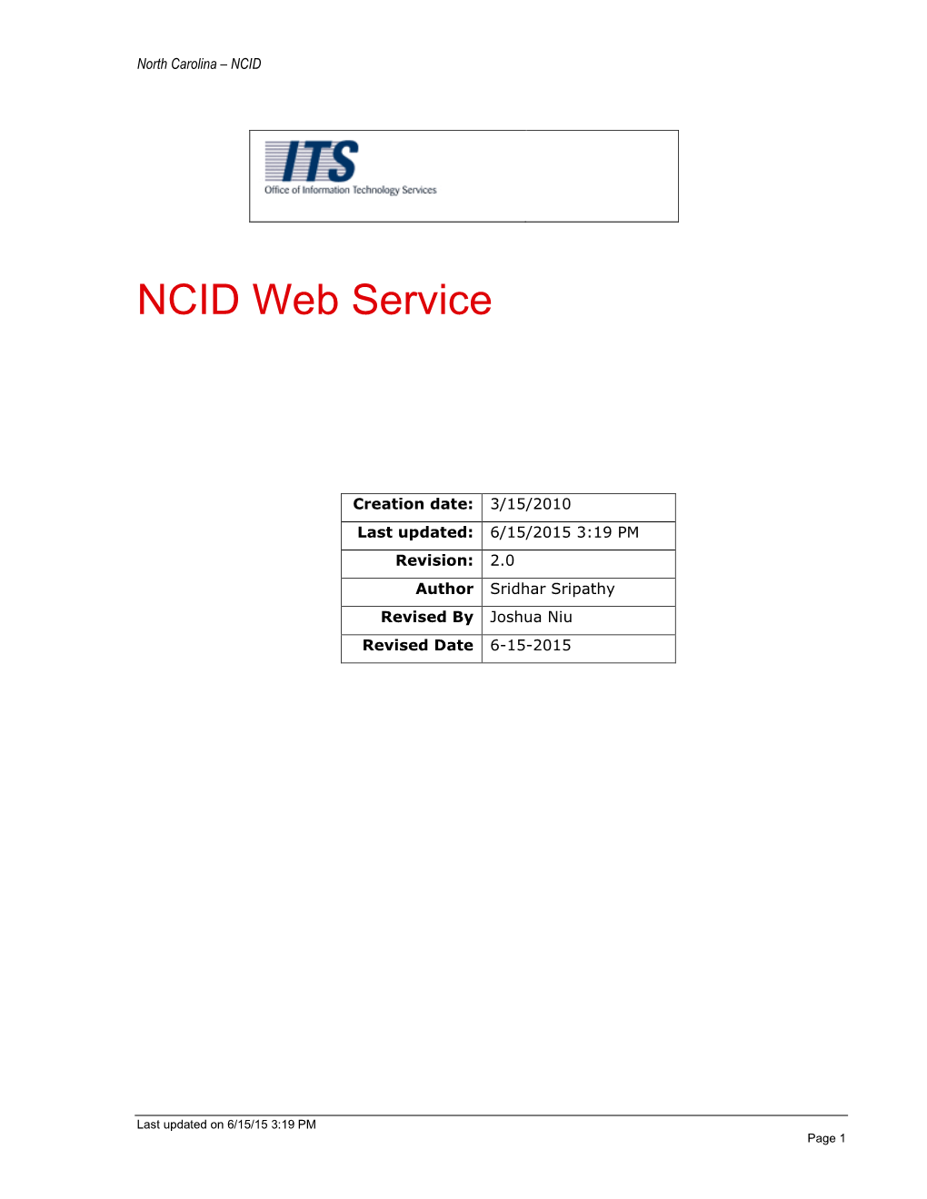 Web Services Updates