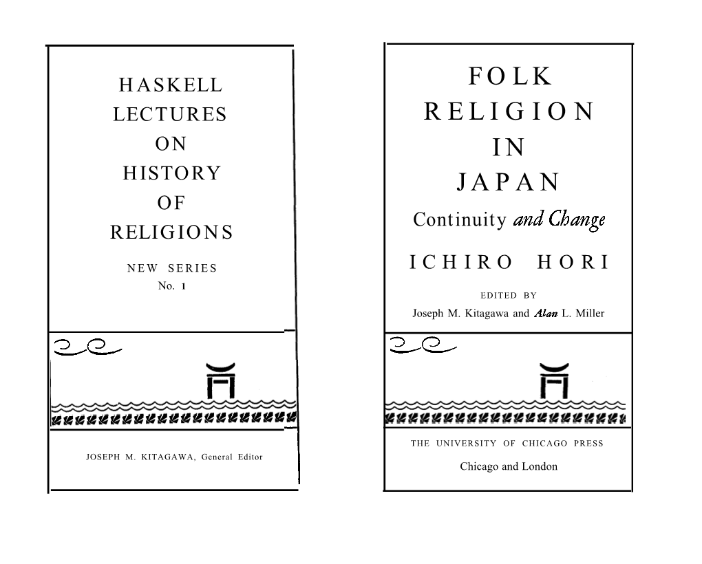 00006 Hori Folk Religion in Japan.Pdf