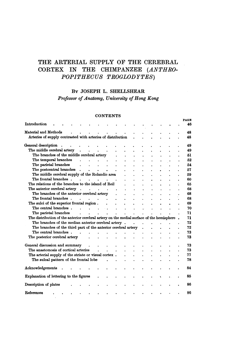 The Arterialsupply of the Cerebral