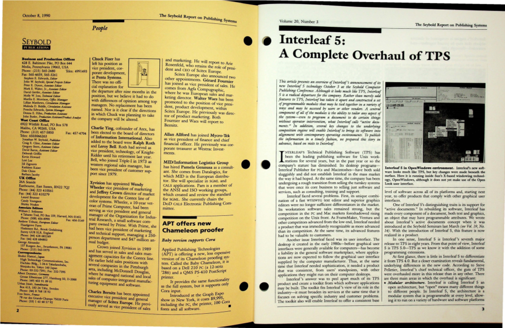 Interleaf 5: a Complete Overhaul Of