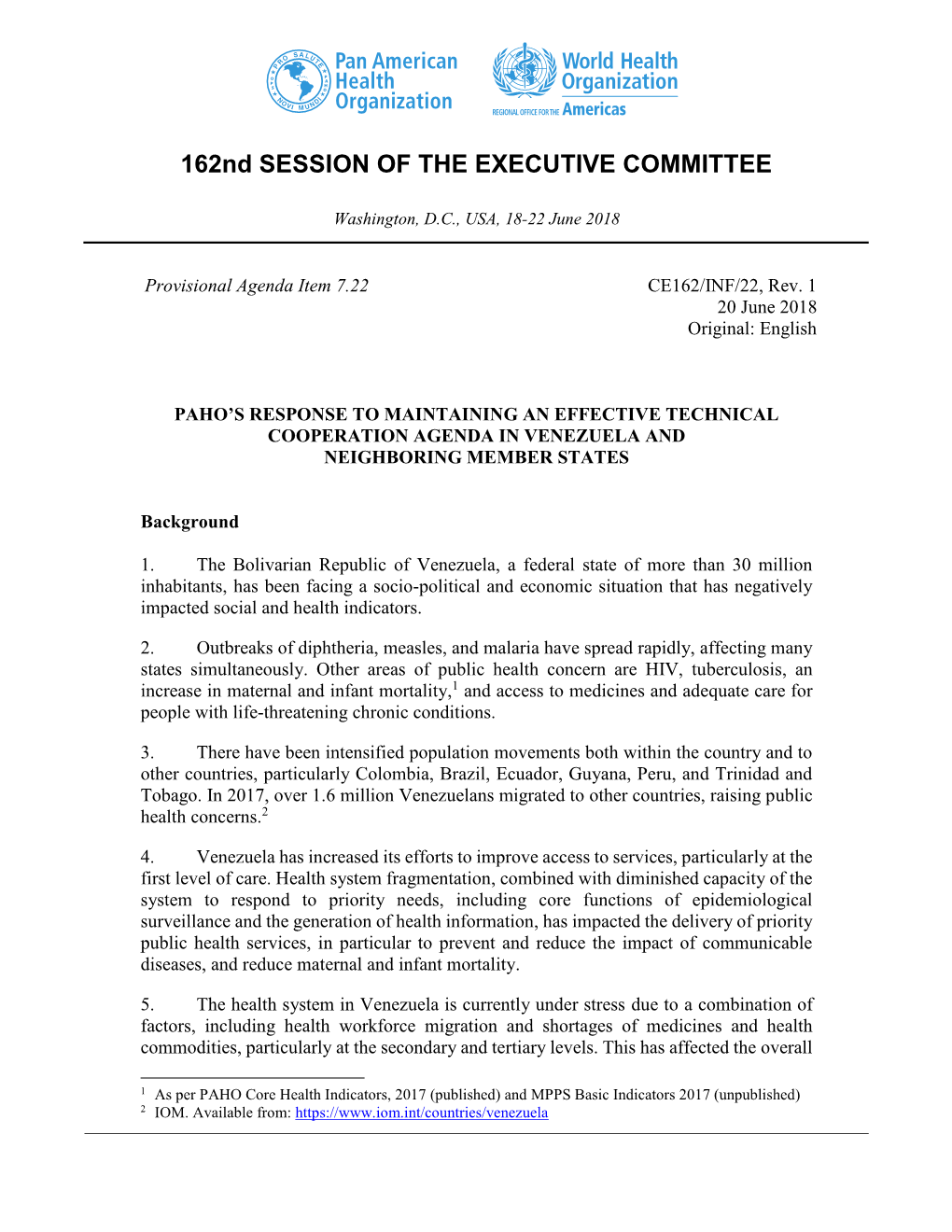 162Nd SESSION of the EXECUTIVE COMMITTEE