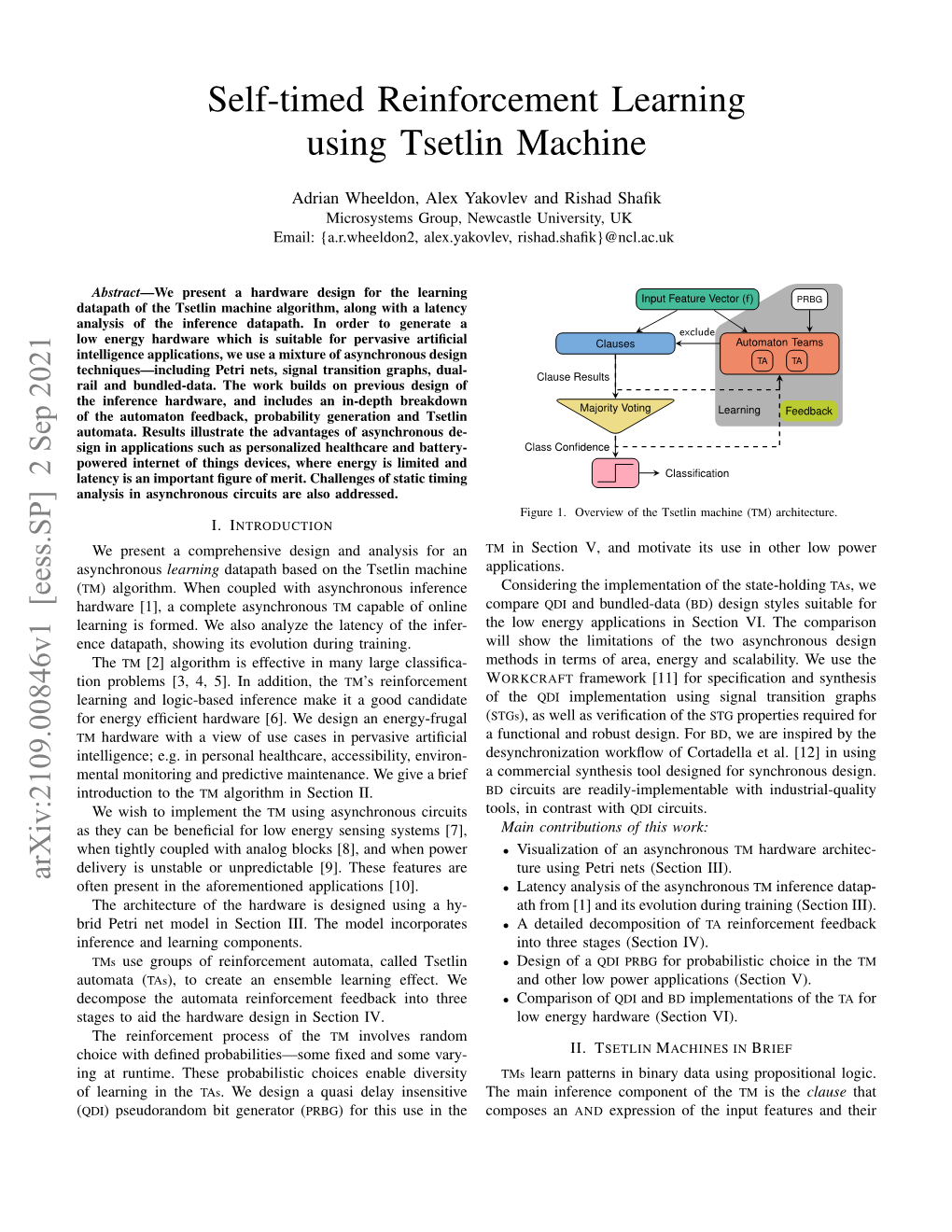 Self-Timed Reinforcement Learning Using Tsetlin Machine