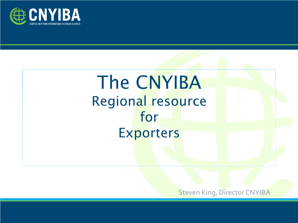 The CNYIBA Regional Resource for Exporters