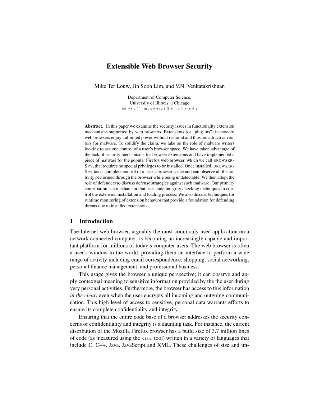 Extensible Web Browser Security