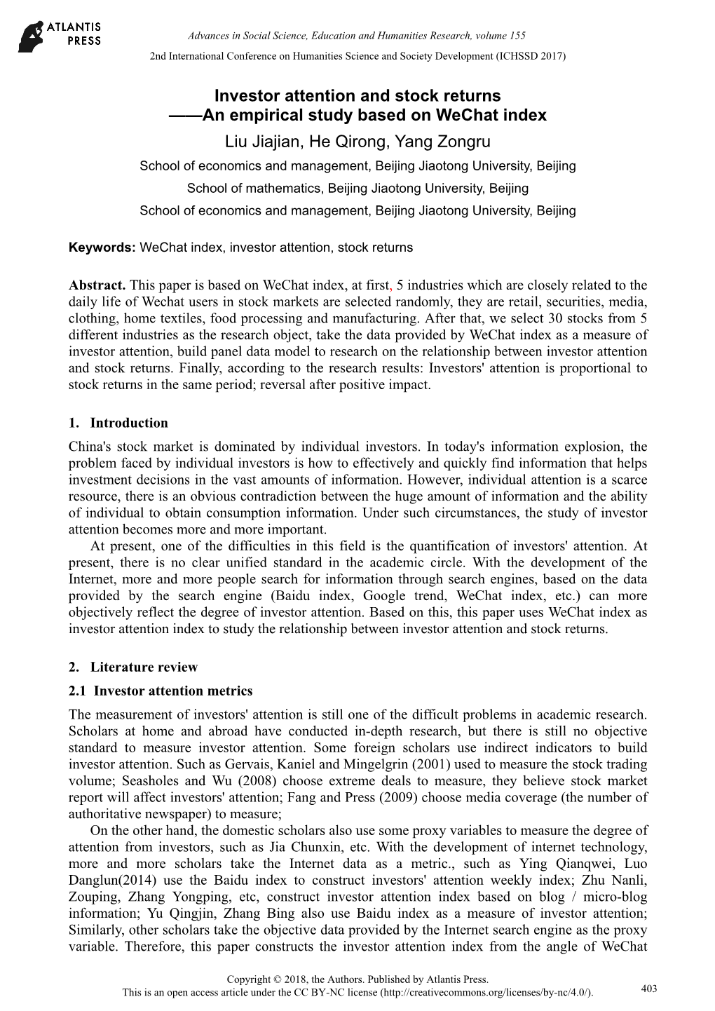 Investor Attention and Stock Returns