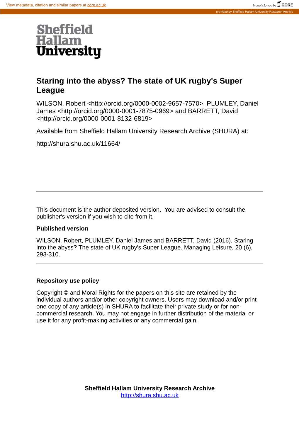 Staring Into the Abyss? the State of UK Rugby's Super League