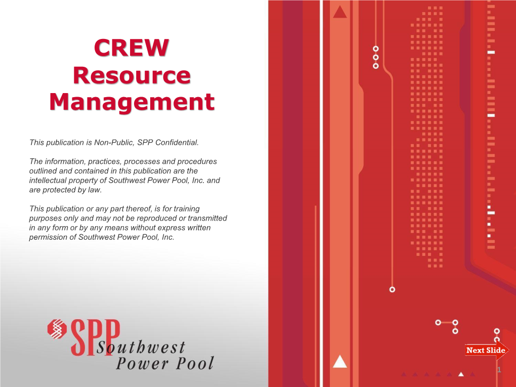 CREW Resource Management