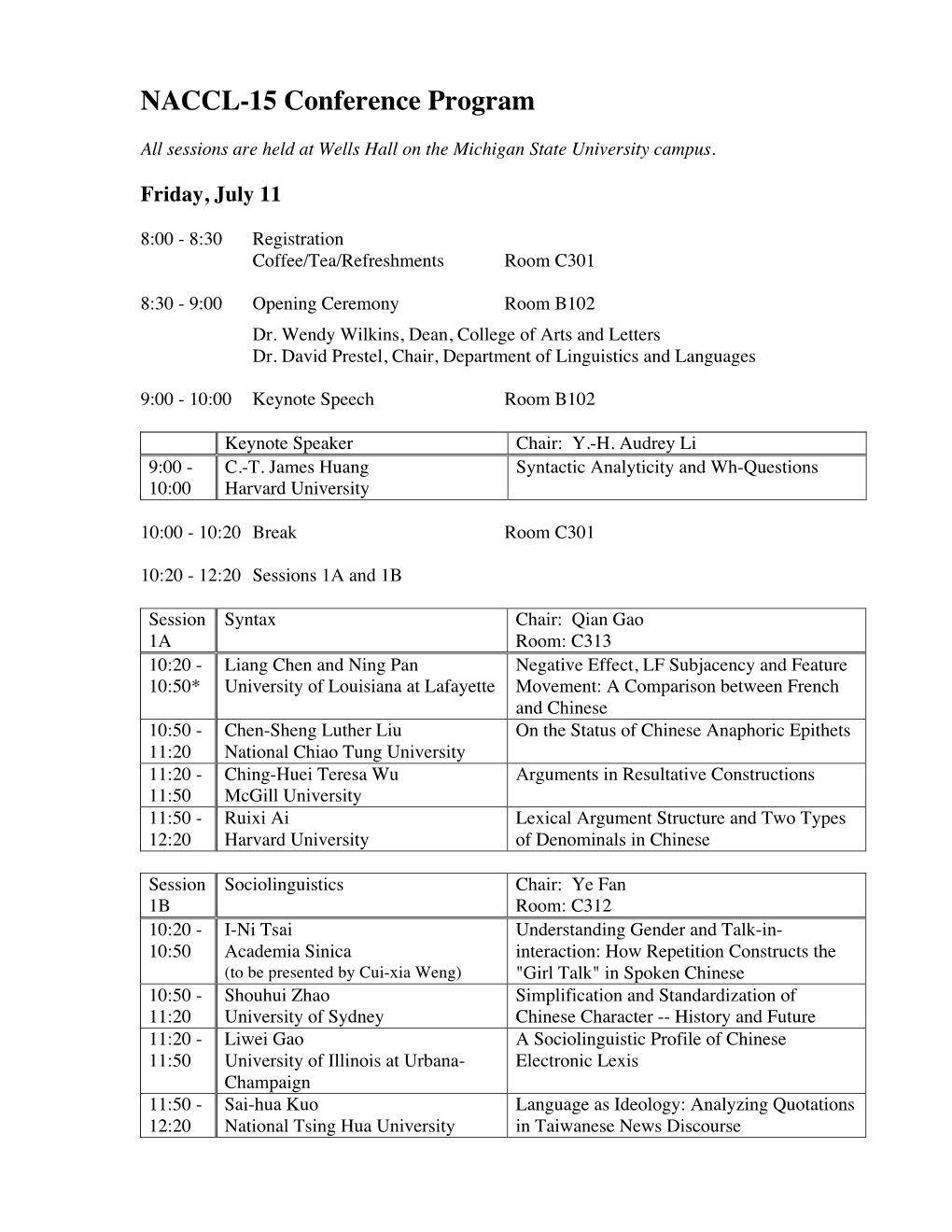 Conference Program