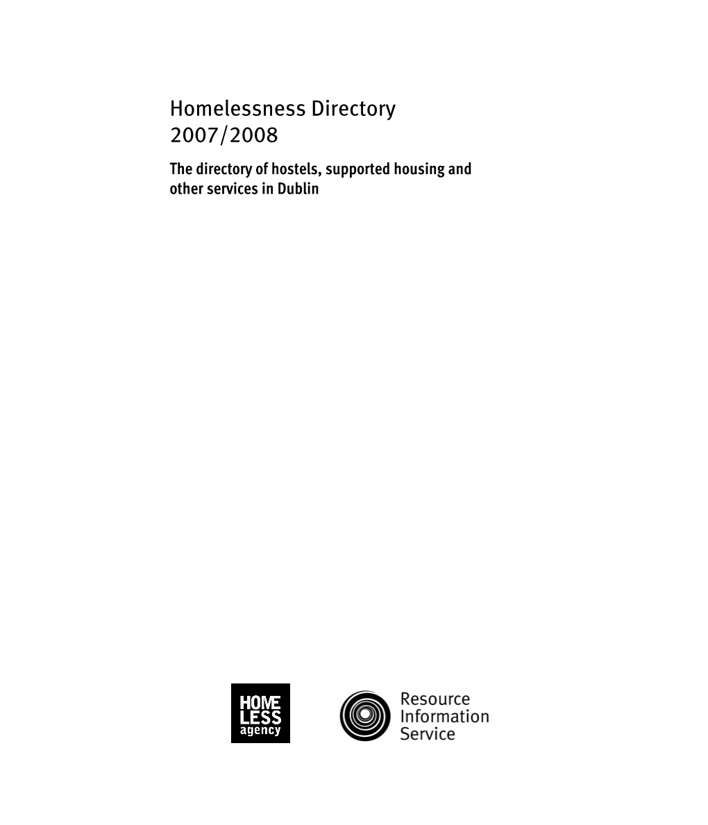 Homelessness Directory 2007/2008