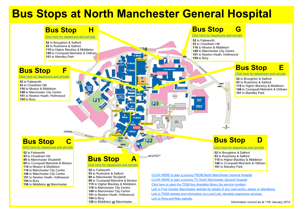 Bus Stops at North Manchester General Hospital