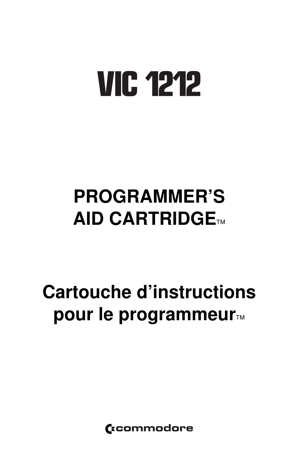 PROGRAMMER's AID CARTRIDGE™ Cartouche D'instructions Pour Le