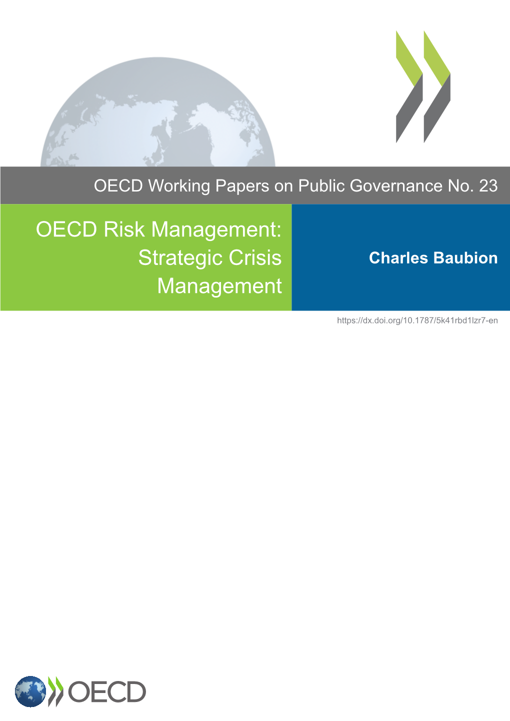 Oecd Risk Management: Strategic Crisis Management