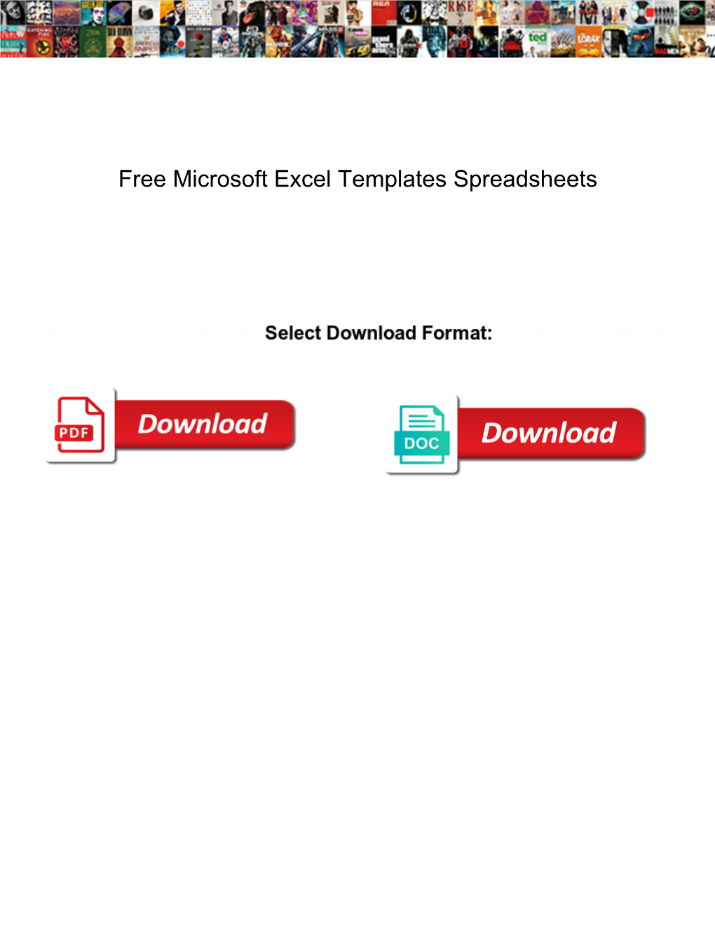 Free Microsoft Excel Templates Spreadsheets