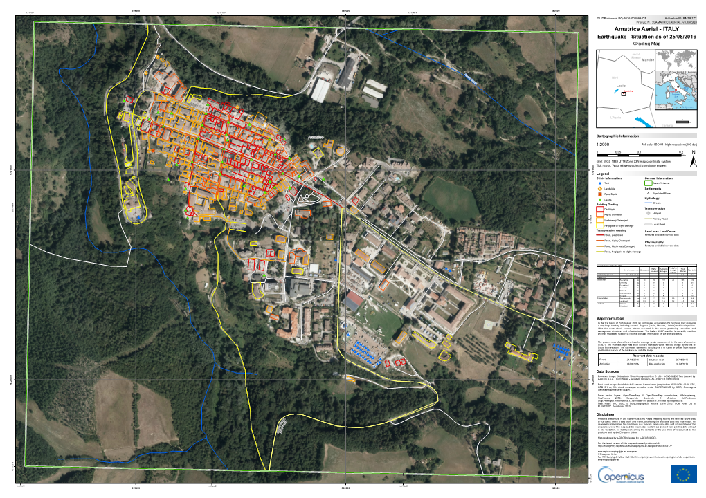 Amatrice Aerial - ITALY Earthquake - Situation As of 25/08/2016 Gradiansgco Lmi Ap Piceno