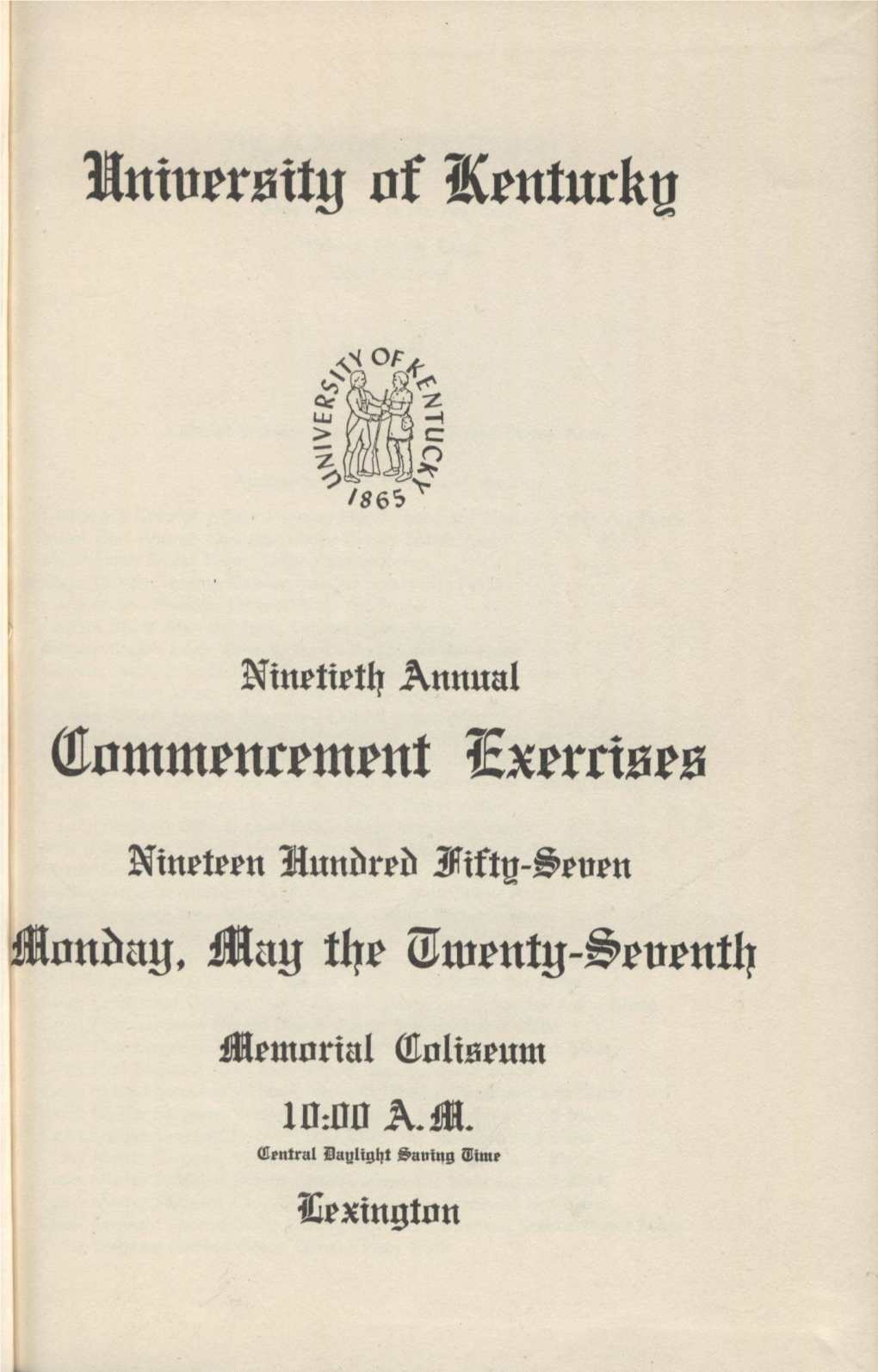 College of Law Commencement Program, 1957