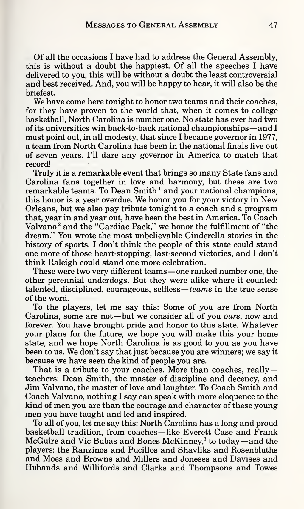 Addresses and Public Papers of James Baxter Hunt, Jr., Governor of North Carolina