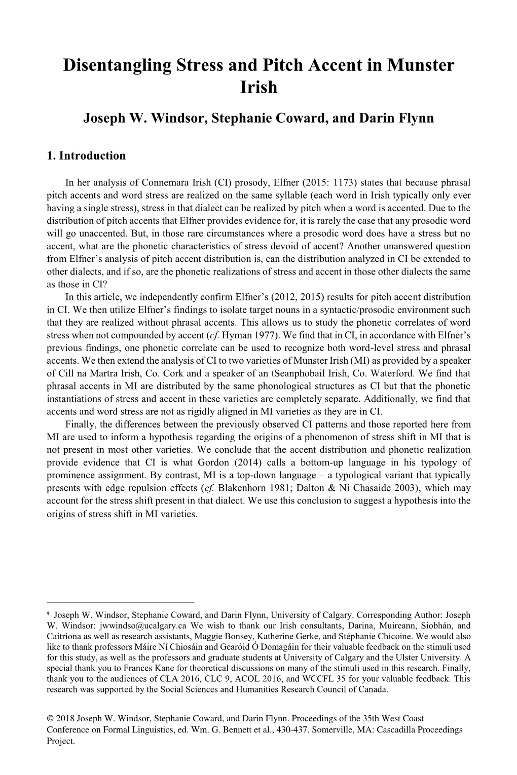 Disentangling Stress and Pitch Accent in Munster Irish Joseph W