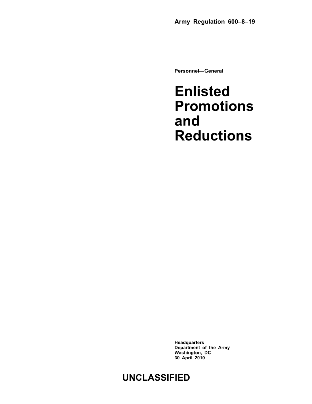 Enlisted Promotions and Reductions