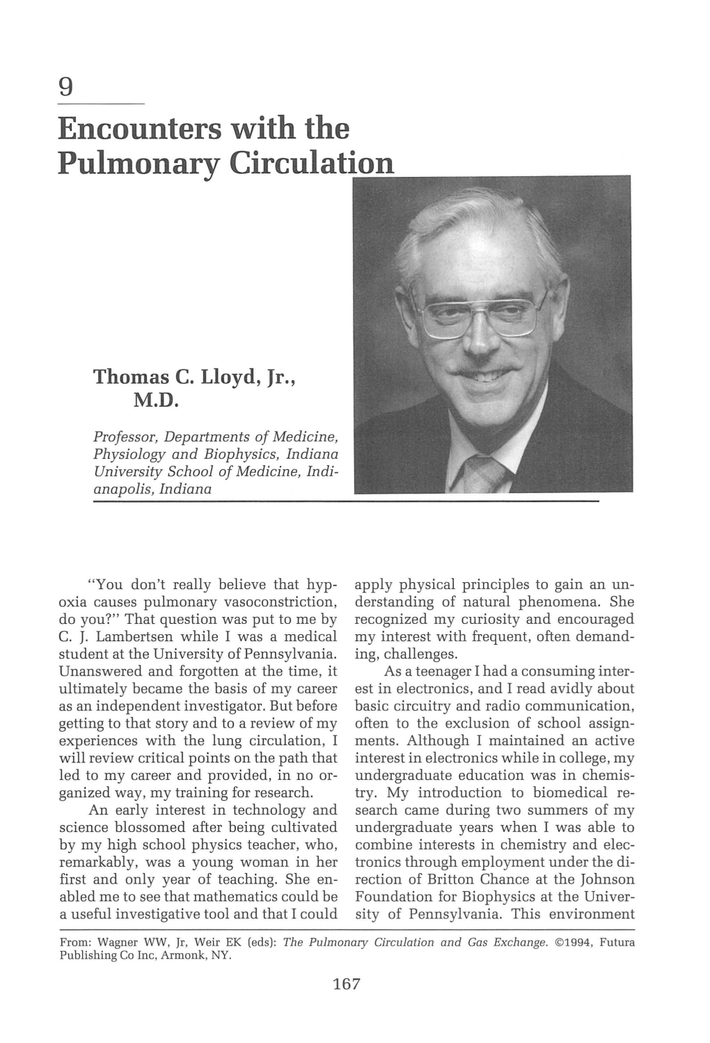 Encounters with the Pulmonary Circulation, Thomas C. Lloyd, M.D