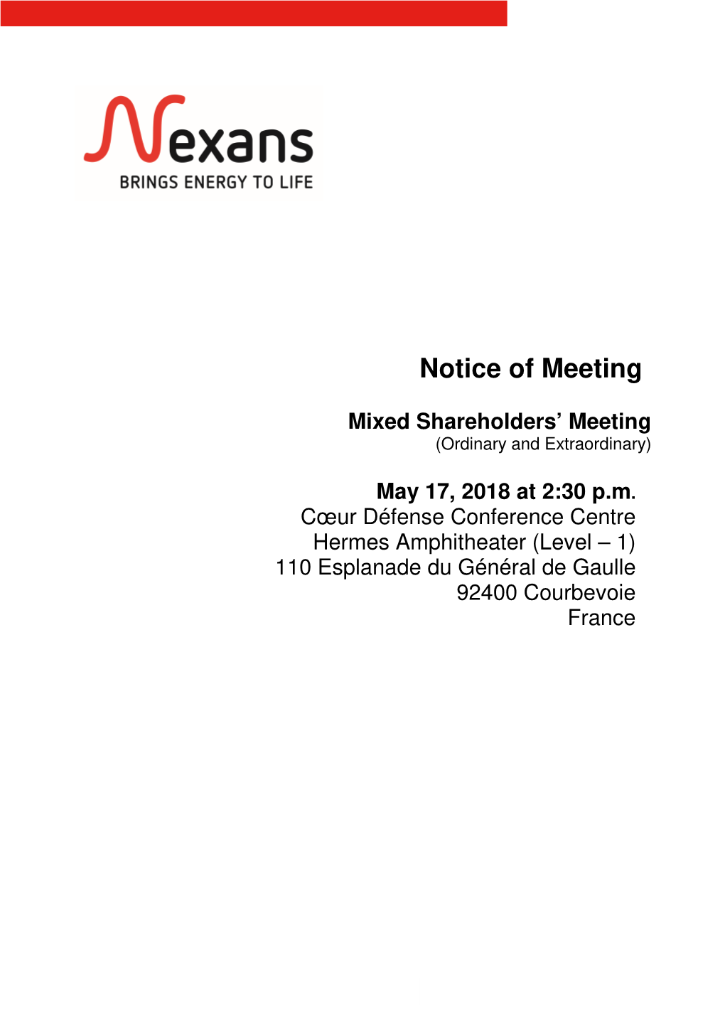 Shareholders Meeting Notice AGM 2018 GB Print V3 Clean