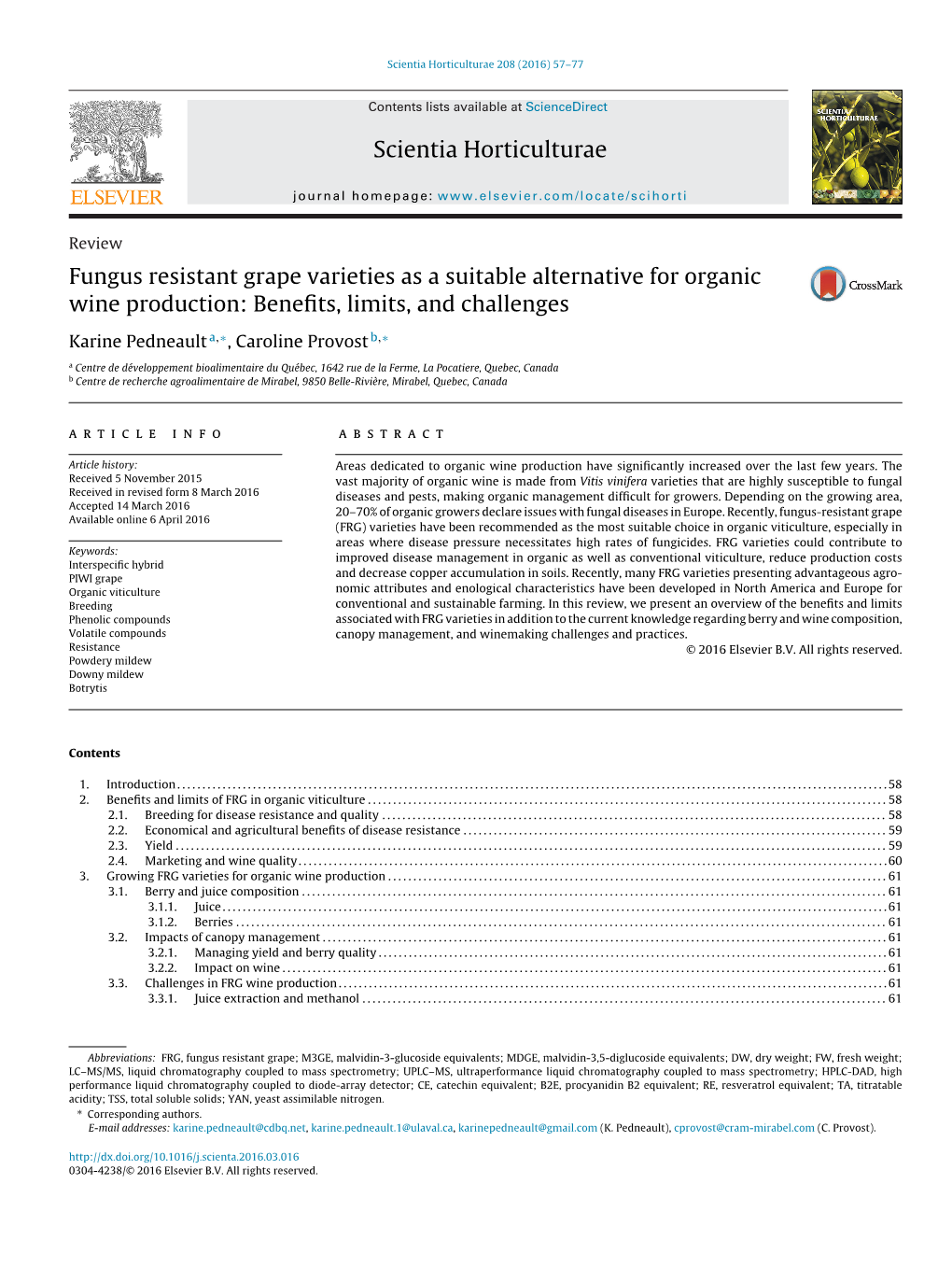 Fungus Resistant Grape Varieties As a Suitable Alternative for Organic Wine