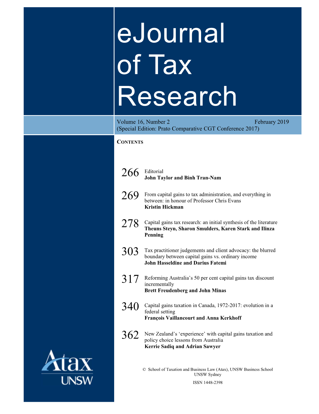 Ejournal of Tax Research