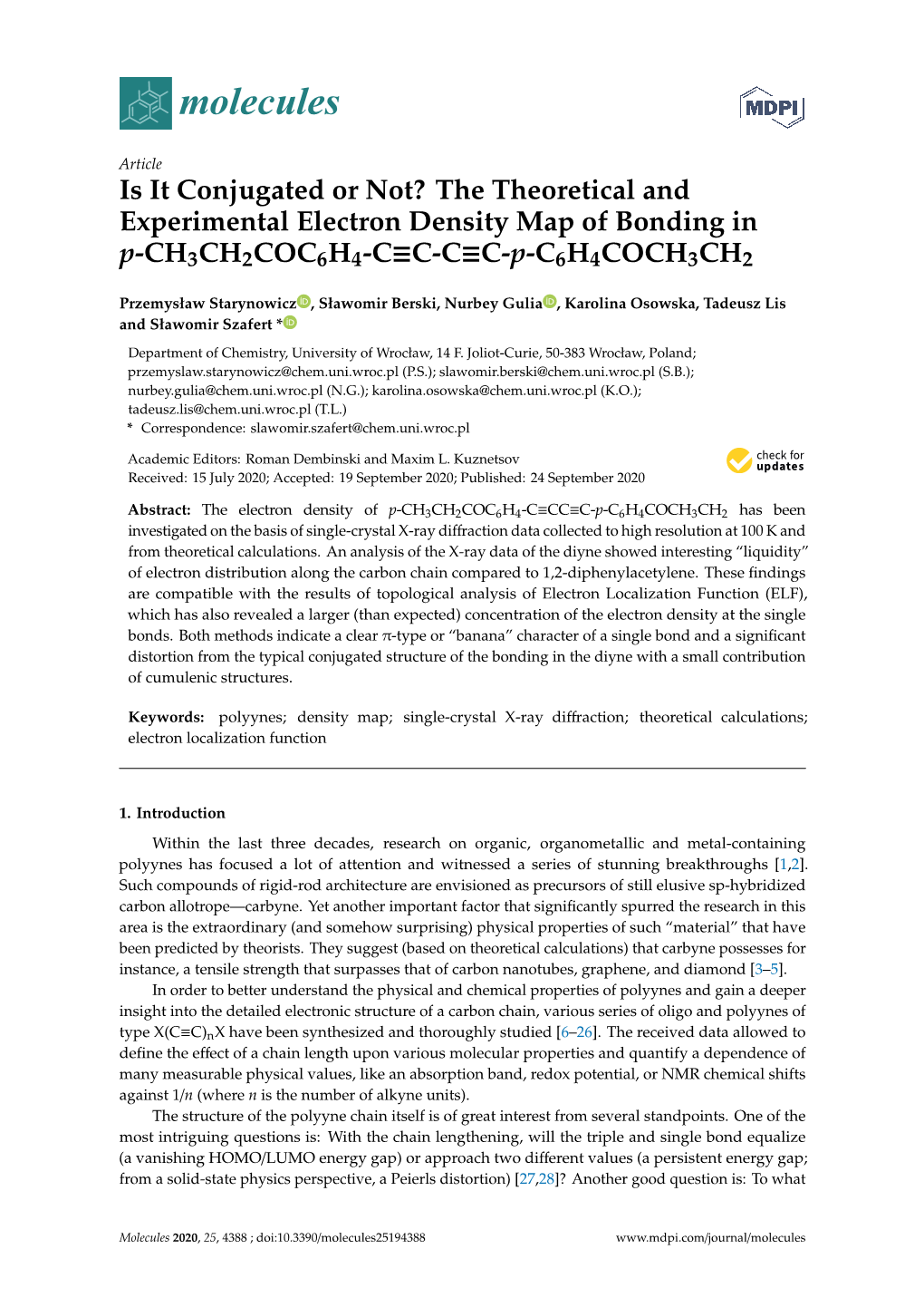 The Theoretical and Experimental Electron Density Map of Bonding in P-CH3CH2COC6H4-C≡C-C≡C-P-C6H4COCH3CH2