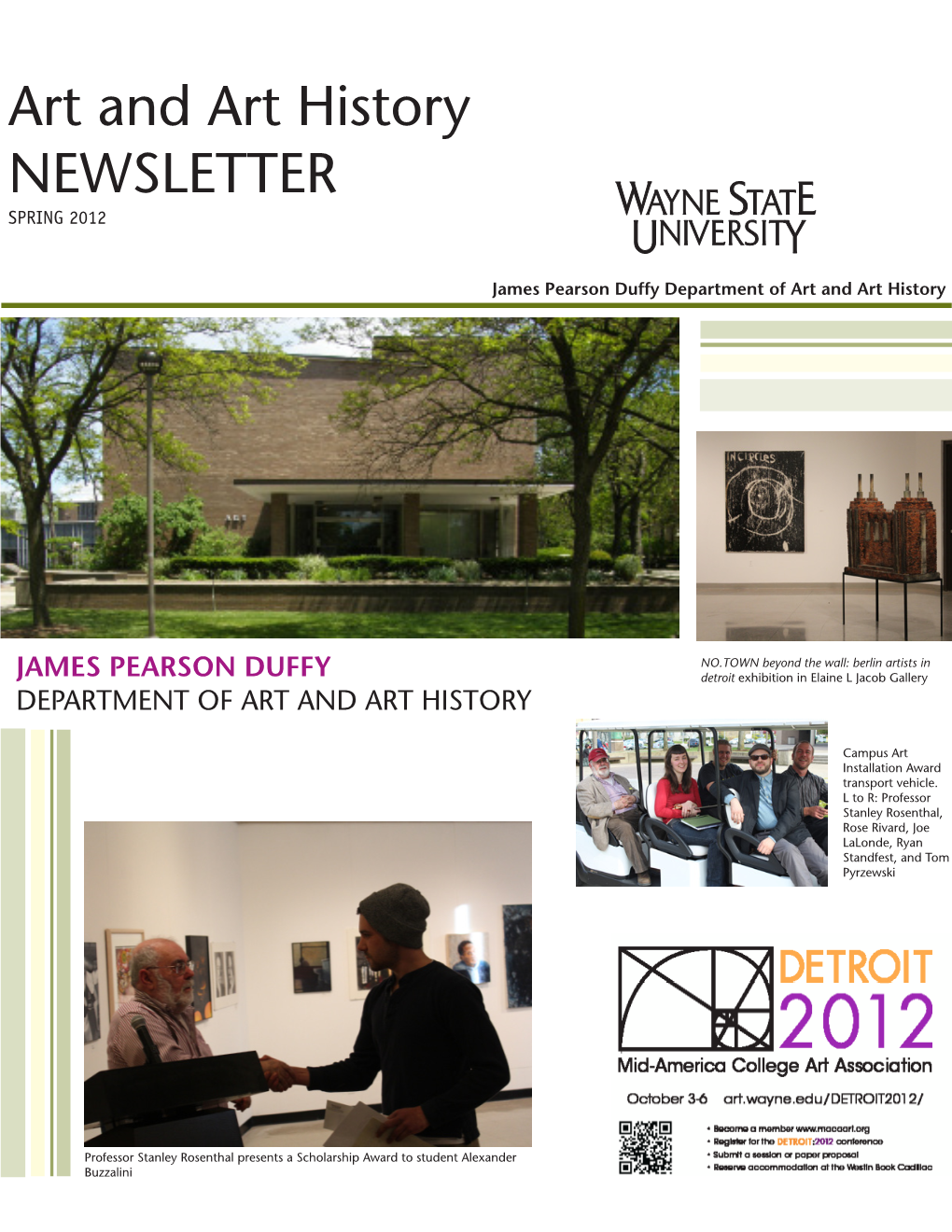 Art and Art History NEWSLETTER SPRING 2012