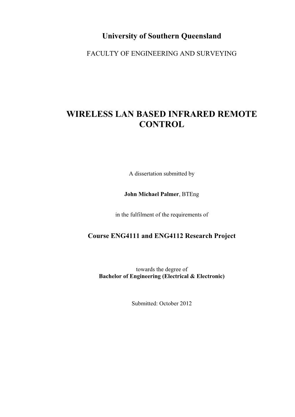Wireless Lan Based Infrared Remote Control