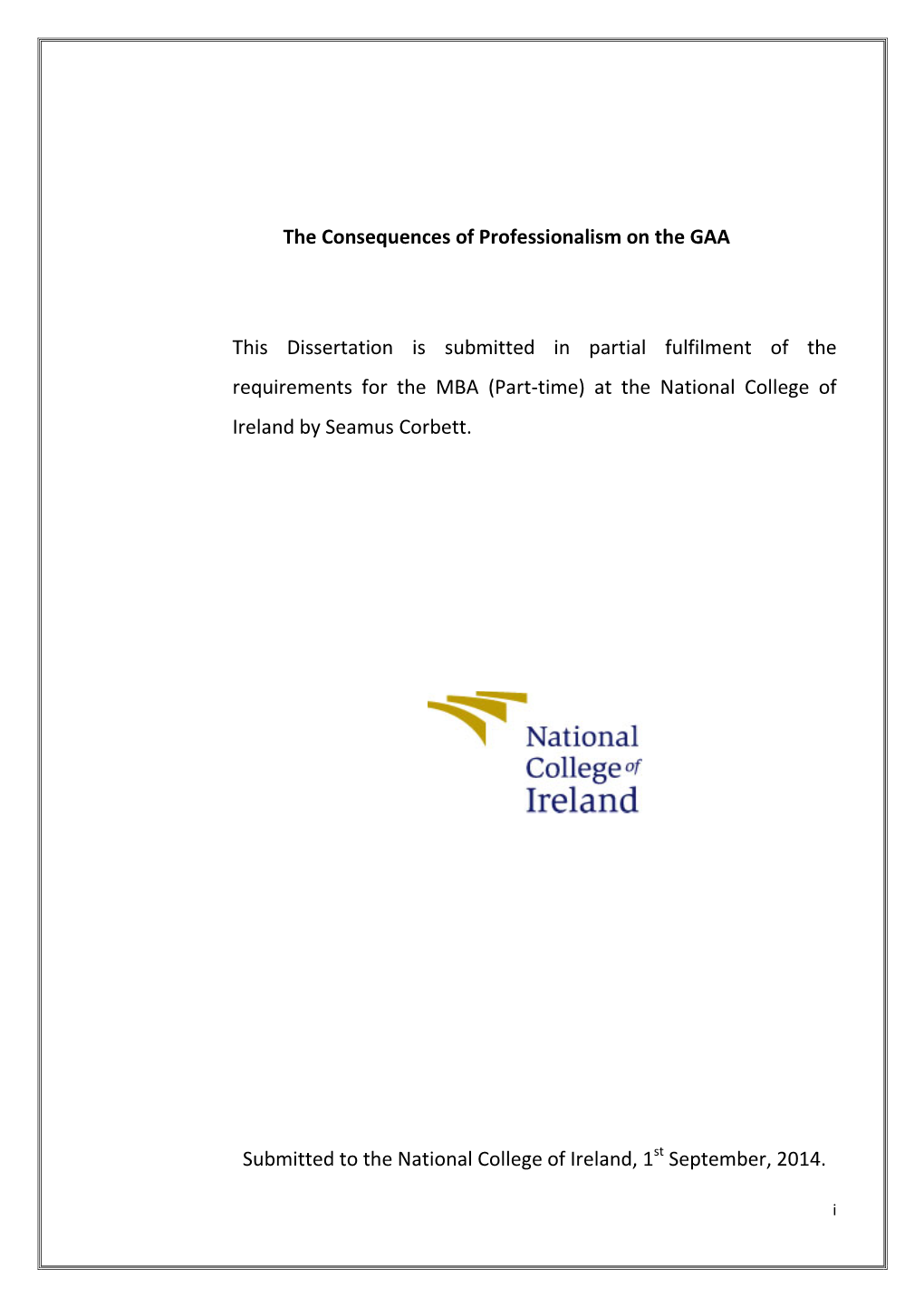 GAA & Professionalism