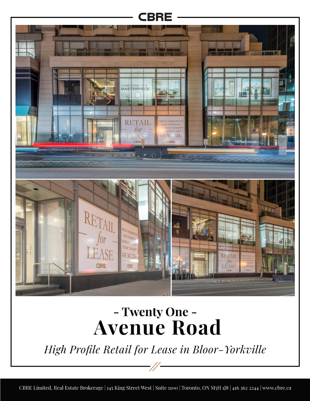 Avenue Road High Profile Retail for Lease in Bloor-Yorkville