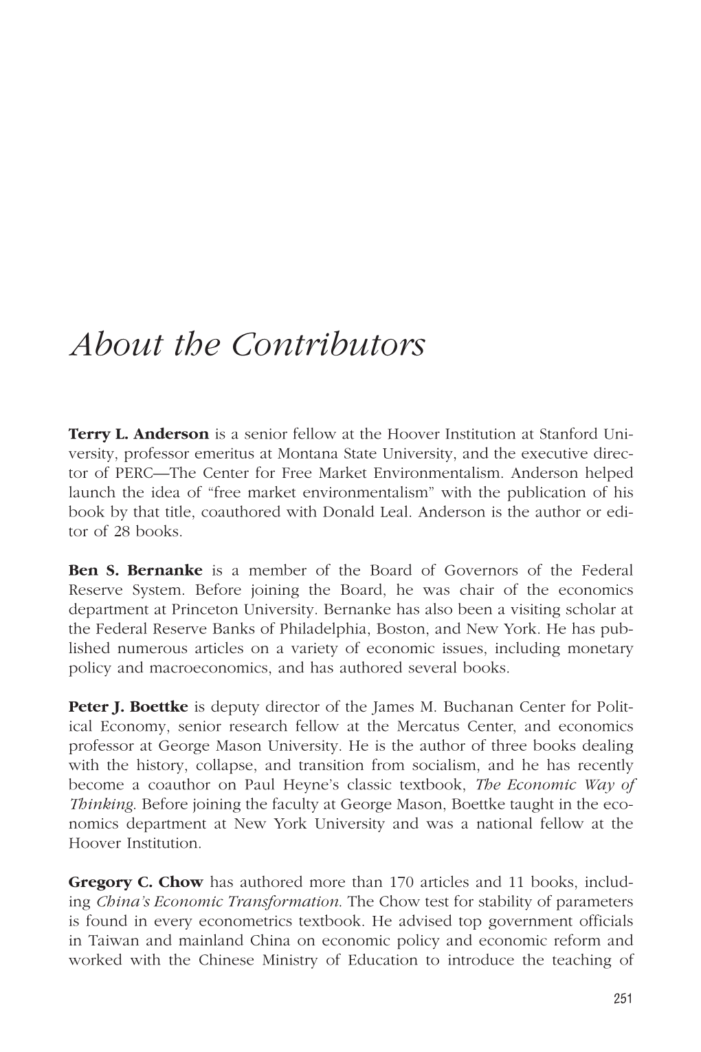 About the Contributors