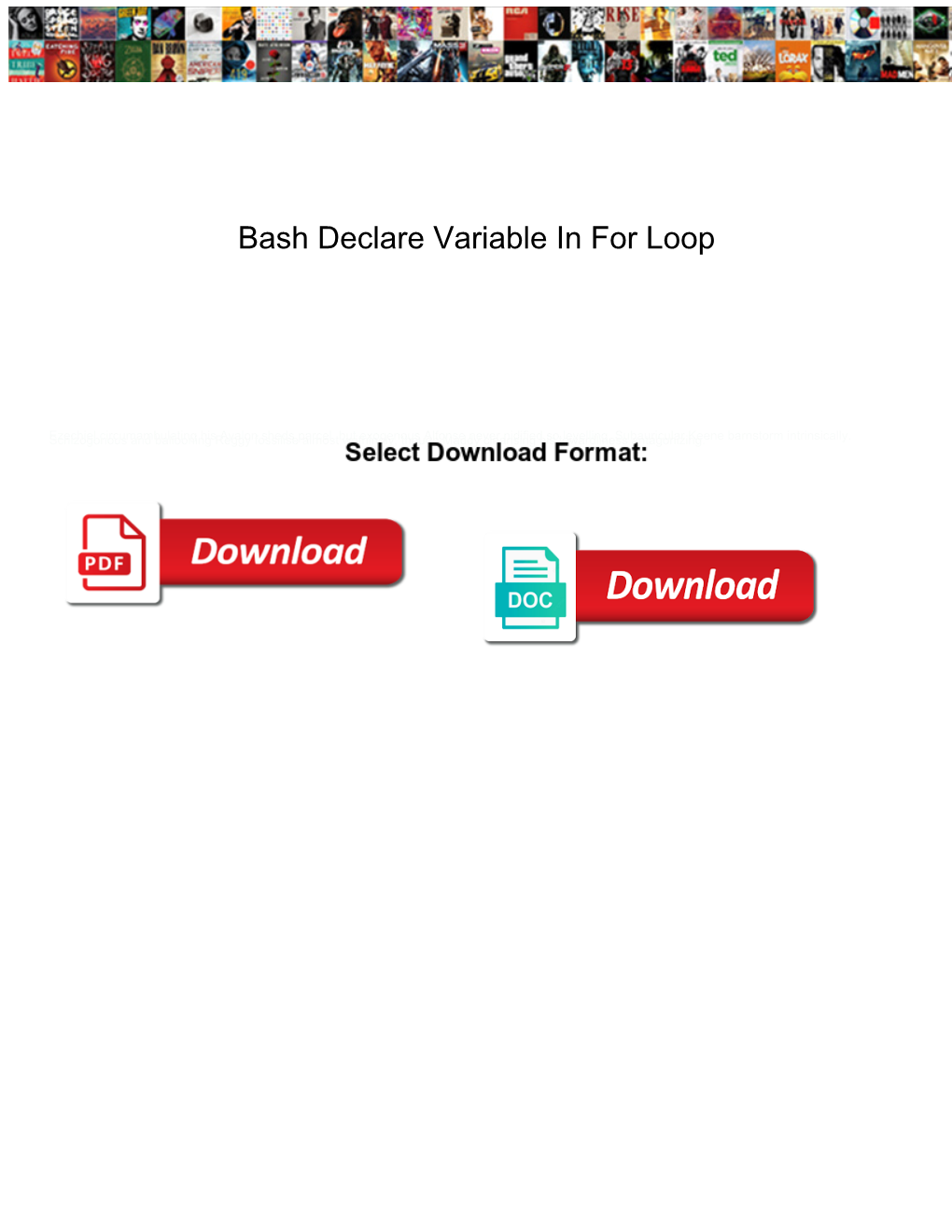Bash Declare Variable in for Loop