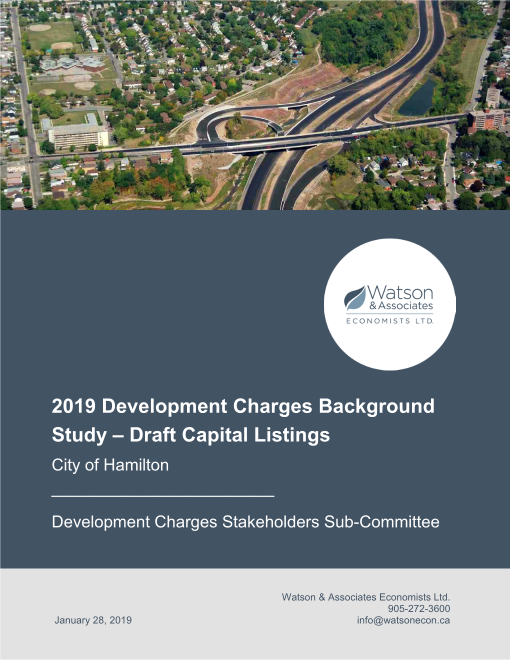 2019 Development Charges Background Study – Draft Capital Listings City of Hamilton ______