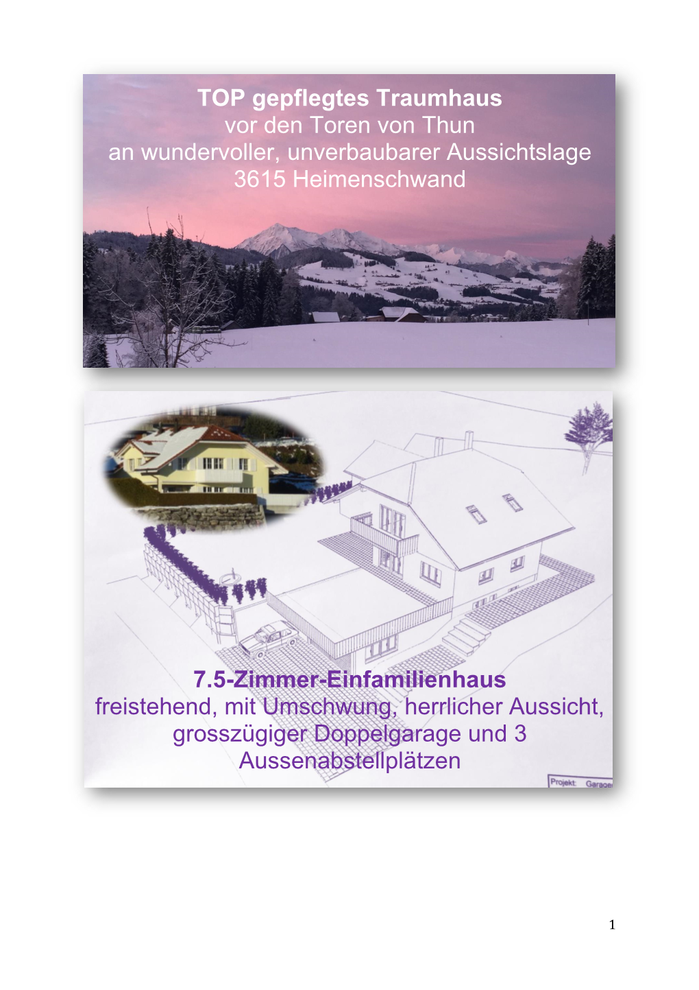 TOP Gepflegtes Traumhaus Vor Den Toren Von Thun an Wundervoller, Unverbaubarer Aussichtslage 3615 Heimenschwand