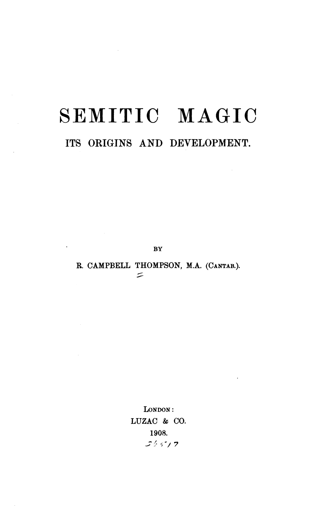 Semitic Magic