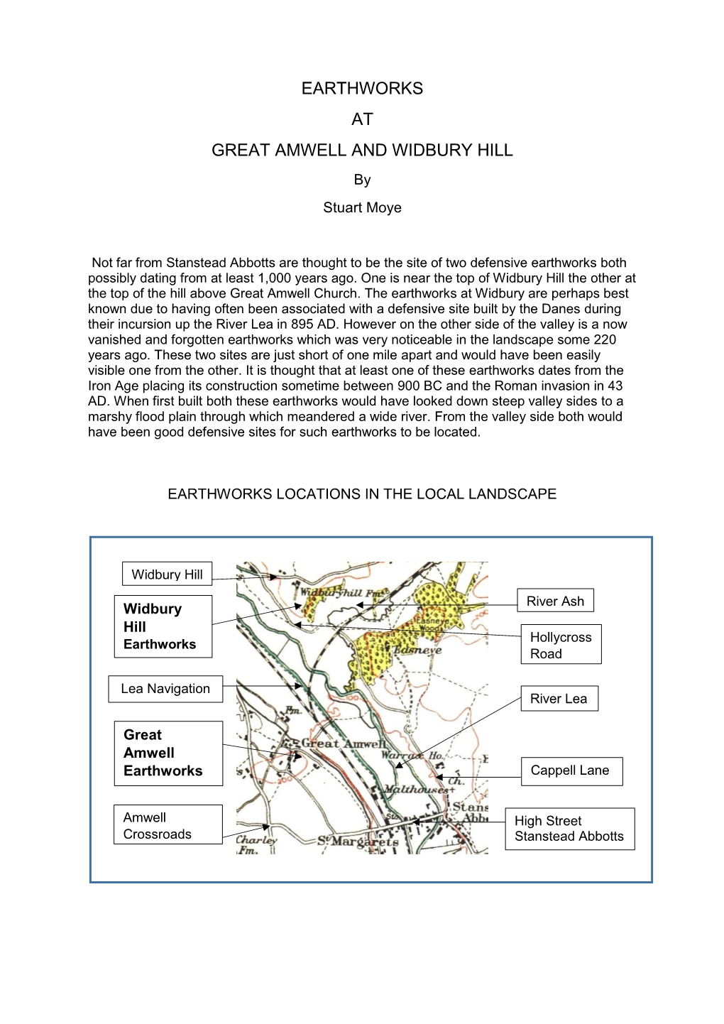 EARTHWORKS at GREAT AMWELL and WIDBURY HILL by Stuart Moye