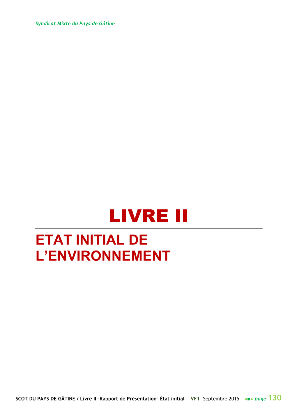 Livre II : Etat Initial De L'environnement