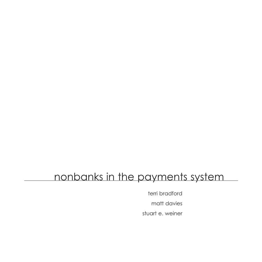 Pdfnonbanks in the Payments System