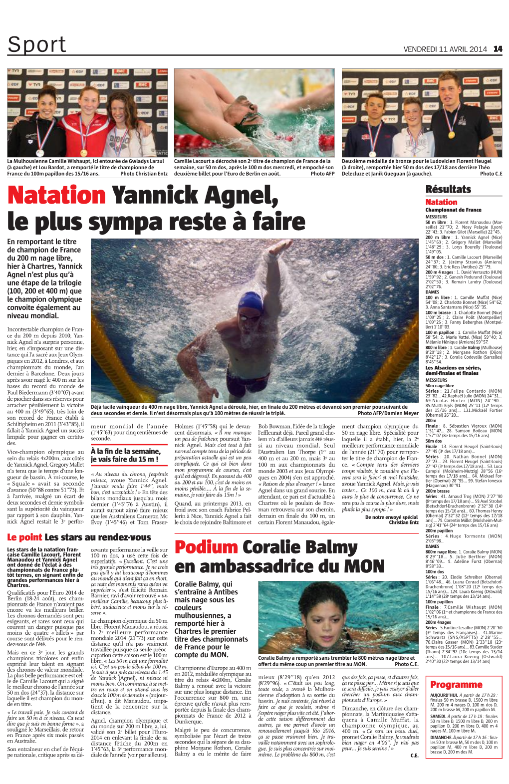 Natation Yannick Agnel, Le Plus Sympa Reste À Faire