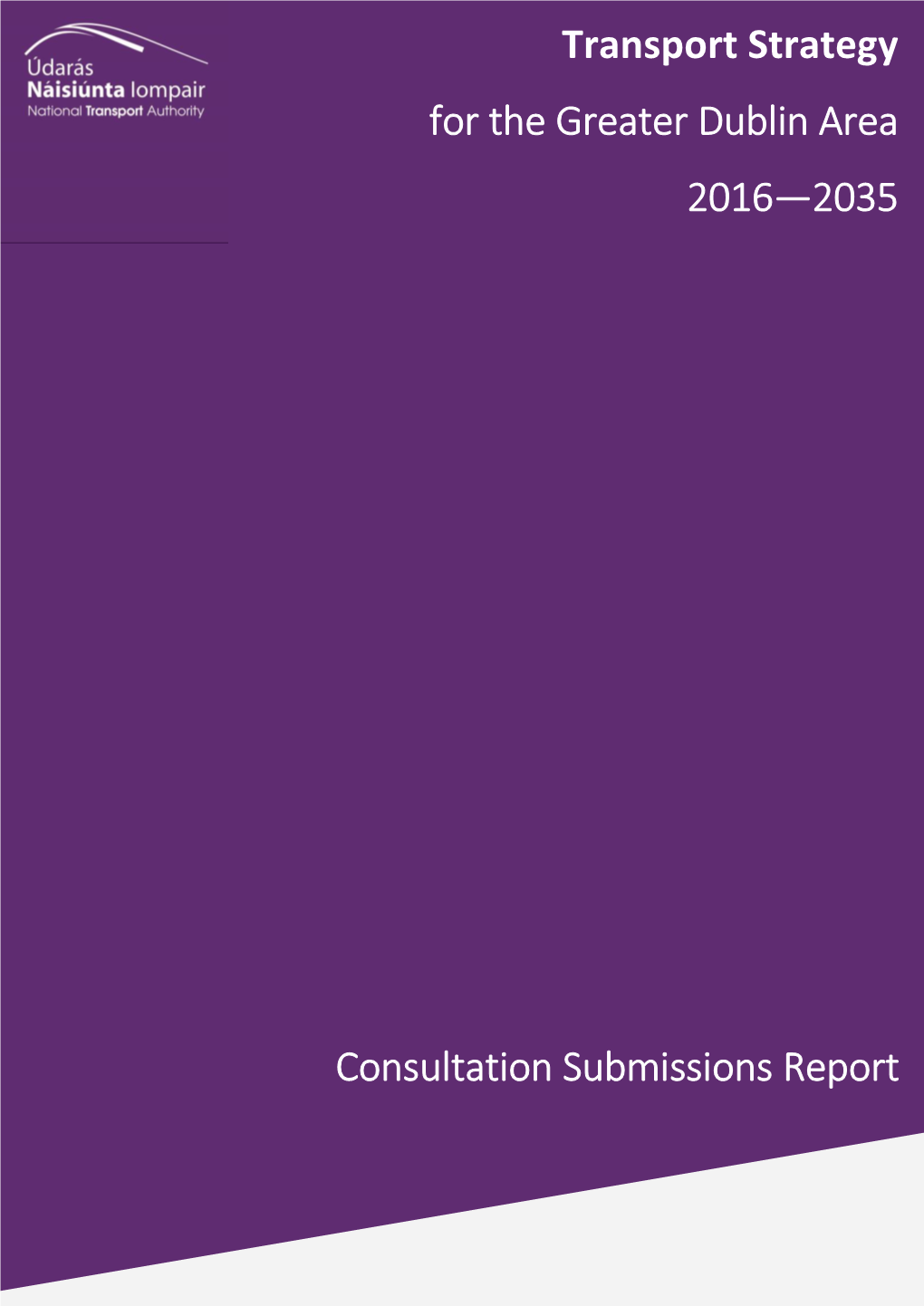 Transport Strategy for the Greater Dublin Area 2016—2035