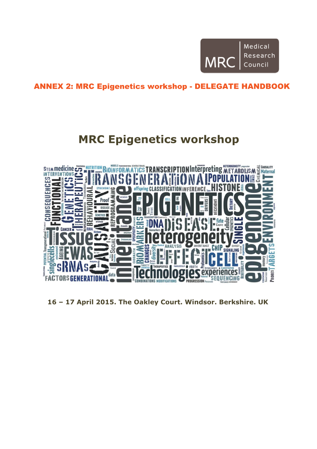 Epigenetics Workshop Handbook