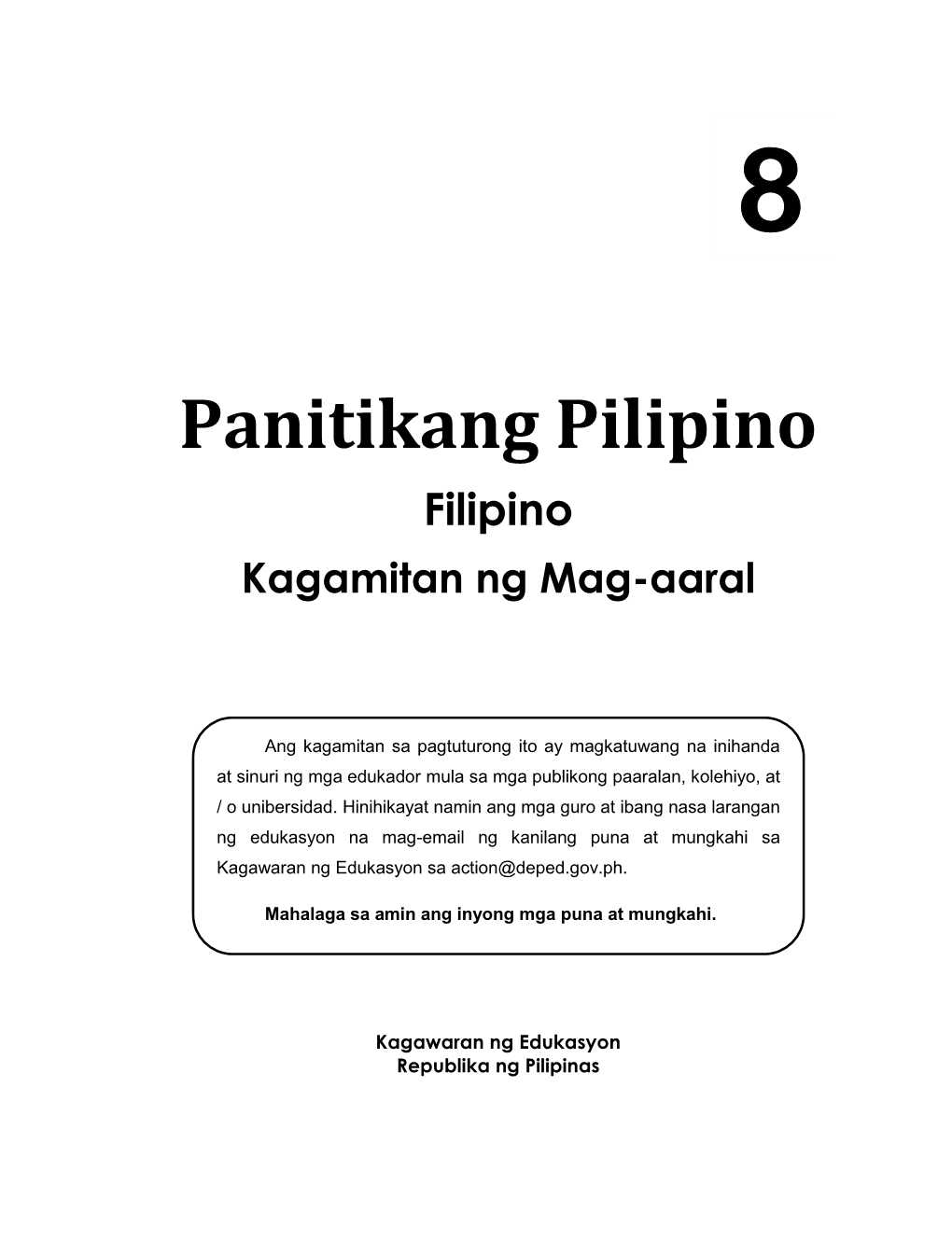 Panitikang Pilipino Filipino Kagamitan Ng Mag-Aaral