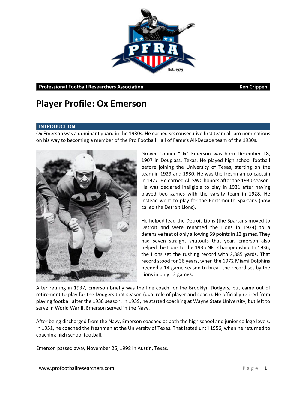 Player Profile: Ox Emerson