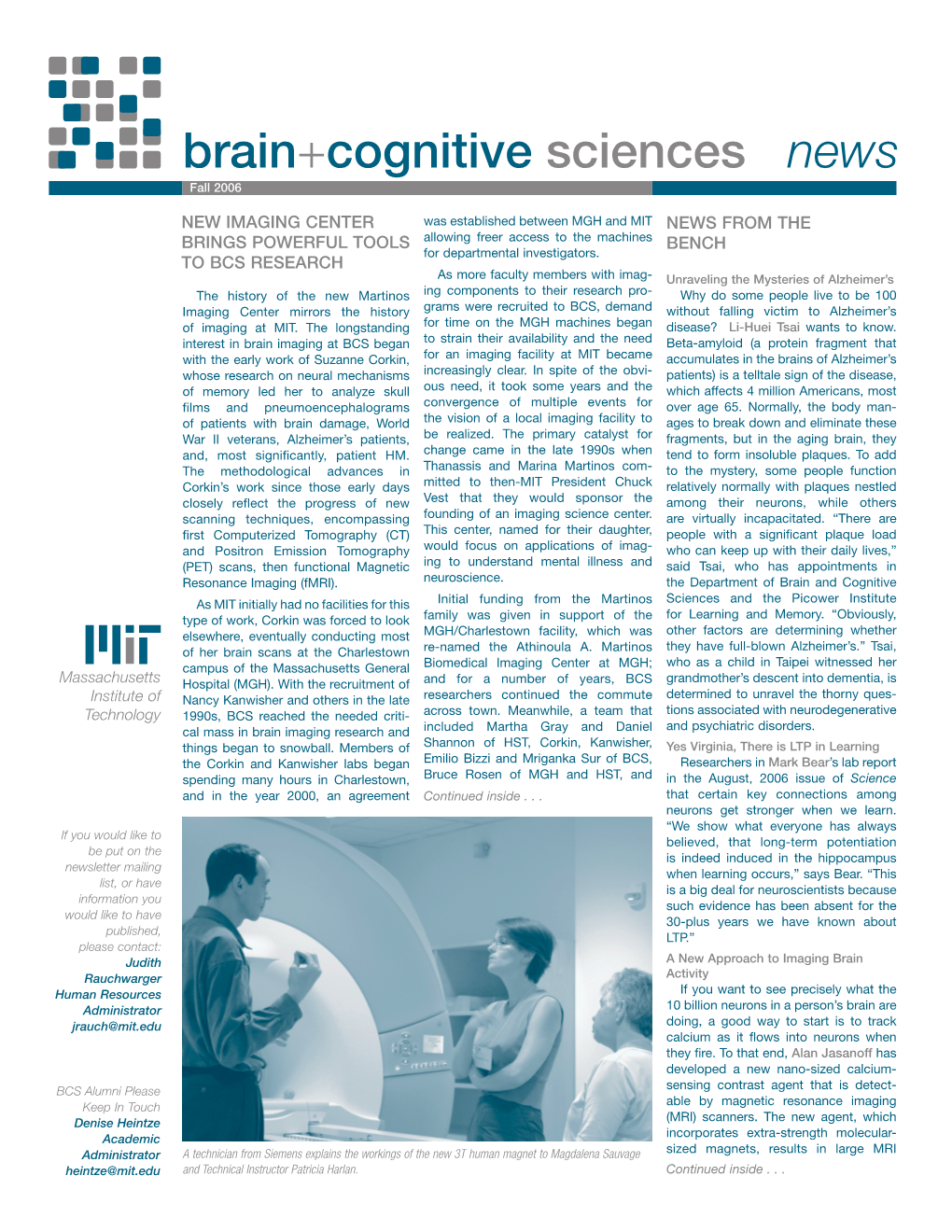 Brain+Cognitive Sciences News Fall 2006