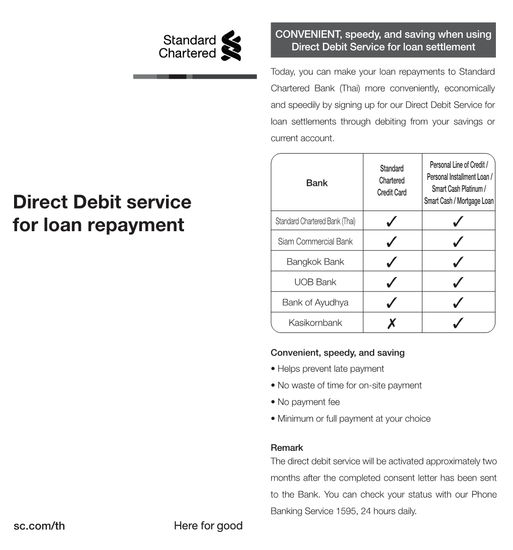 Direct Debit Service for Loan Repayment