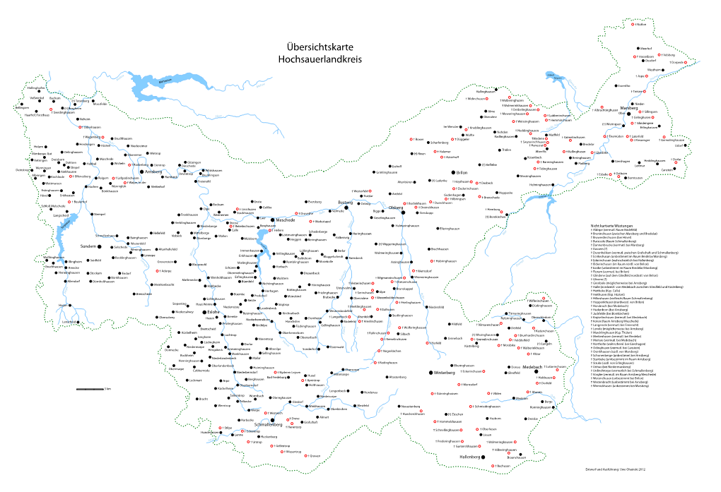 Übersichtskarte Hochsauerland