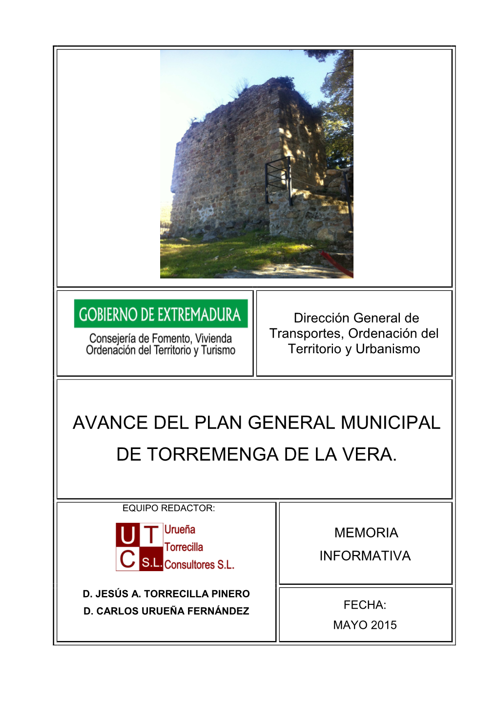 Avance Del Plan General Municipal De Torremenga De La Vera