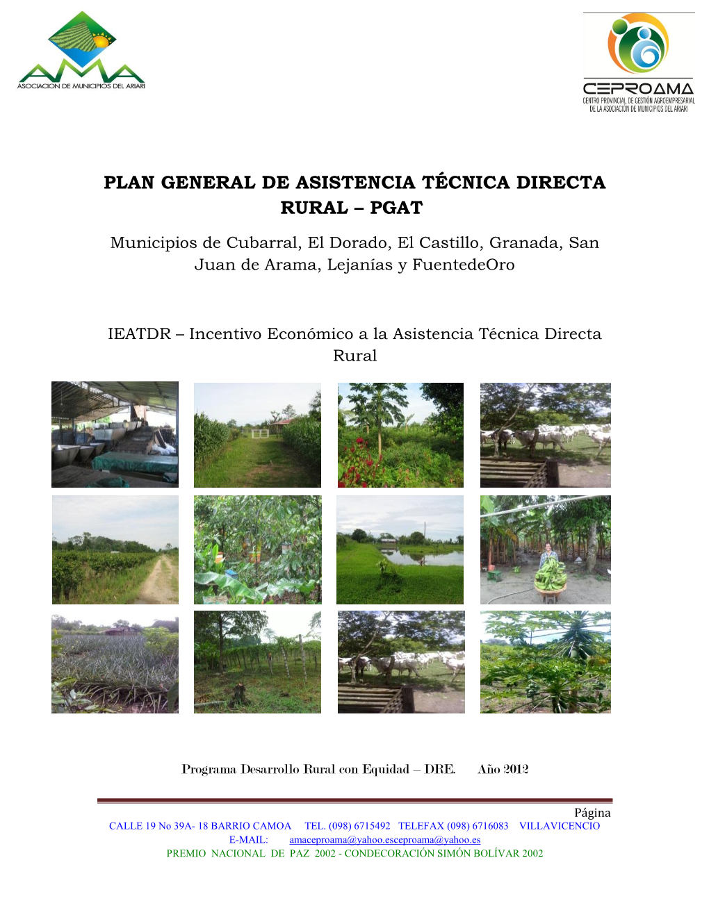 Plan General De Asistencia Técnica Directa Rural – Pgat
