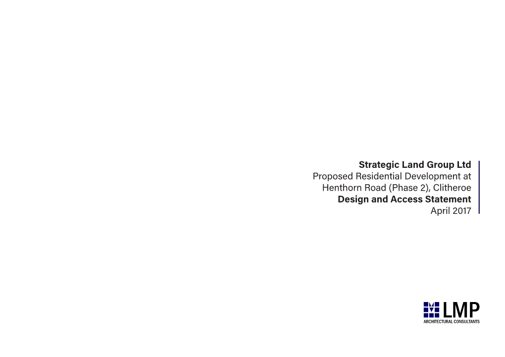 Strategic Land Group Ltd Proposed Residential Development At